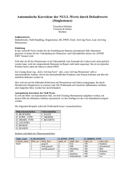 Automatische Korrektur der NULL-Werte durch Defaultwerte
