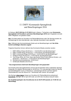 13. EMFV-Kommando-Sprungbiwak und Benefizspringen 2016