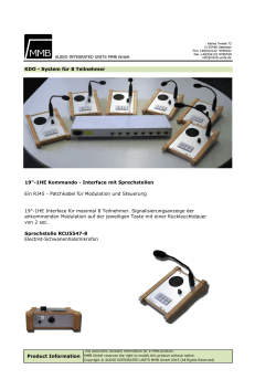 19"-1HE Kommando - Interface mit Sprechstellen Ein RJ45