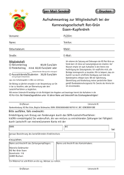 Aufnahmeantrag zur Mitgliedschaft bei der - KG Rot-Grün