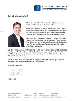 Hess Vorstellung - A. Heer Vertrieb