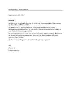 Pressemitteilung / Bekanntmachung Bürgermeisterwahl in Mölln