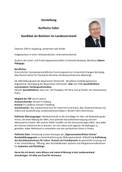 Vorstellung Karlheinz Faller Kandidat als Beisitzer im Landesvorstand