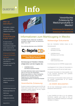 Info: Zulassung Medizinprodukte, Mexiko