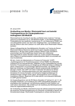 Großauftrag aus Mexiko: Rheinmetall baut und betreibt