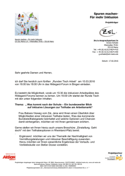 Spuren machen- F&uuml;r mehr Inklusion