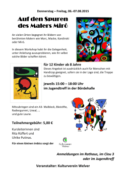 Malworkshop: Auf den Spuren des Malers Miró