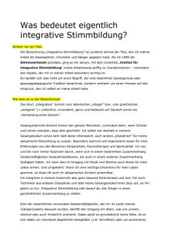 Integrative Stimmbildung