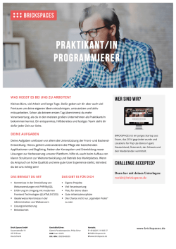 Praktikant/in Programmierer
