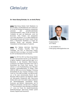 Dr. Hans-Georg Schulze, lic. en droit (Paris)