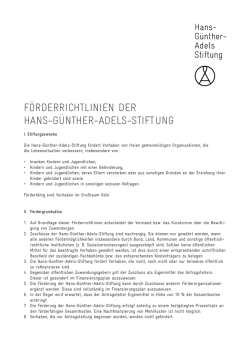 HGA F&ouml;rderrichtlinien - Hans-G&uuml;nther