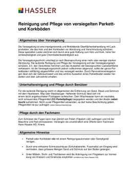 Pflegeanleitung für Parkettböden