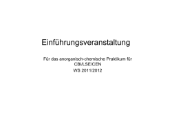 Einf&uuml;hrungsveranstaltung