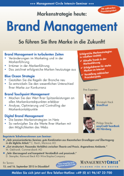 Seminar: Brand Management in turbulenten Zeiten