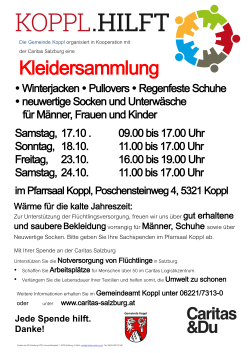Heimat &Ouml;sterreich organisiert in Kooperation mit Caritas
