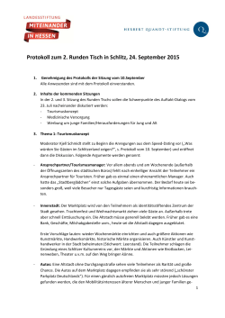 Protokoll 2. Runder Tisch Schlitz - Herbert-Quandt