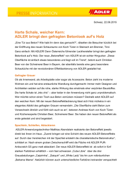 Harte Schale, weicher Kern: ADLER bringt den gefragten Betonlook