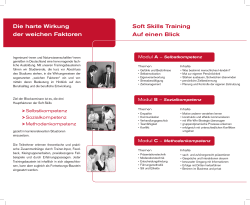 Soft Skills Training Auf einen Blick Die harte