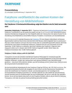 Fairphone veröffentlicht die wahren Kosten der Herstellung von