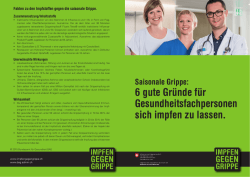 6 gute Gründe für Gesundheitsfachpersonen sich impfen zu lassen.