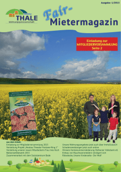 Ausgabe 1 / 2015 - Wohnungsgenossenschaft Thale eG