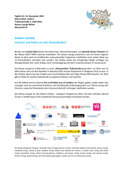 DONAU LOUNGE Literatur und Kultur aus den