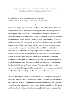 I. Nach einem langen Tag komme ich nach Hause. Wie &uuml;blich &ouml;ffne