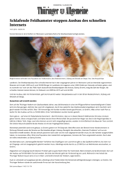 Schlafende Feldhamster stoppen Ausbau des