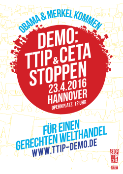 Flyer zur TTIP-Demo - BUND Landesverband Niedersachsen e.V.