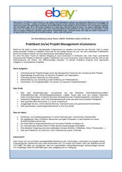 Praktikant (m/w) Projekt Management eCommerce