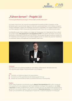 Projekt "Führen lernen 3.0" - Unternehmensverbände Berlin