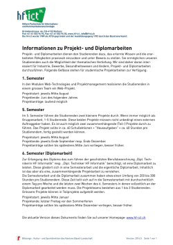 Informationen zu Projekt- und Diplomarbeiten - HF-ICT