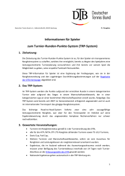 Informationen für Spieler zum Turnier-Runden-Punkte