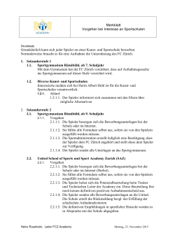 Merkblatt Vorgehen bei Interesse an Sportschulen