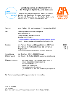 Einladung zum Deutschlandtreffen 2015