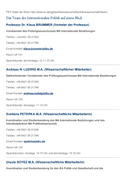 Professor Dr. Klaus BRUMMER (Vertreter der Professur) Andreas N