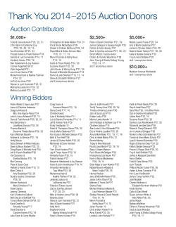 Thank You 2014–2015 Auction Donors