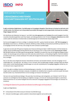 grenz&uuml;berschreItende gesch&auml;ftswagen mIt deutschland