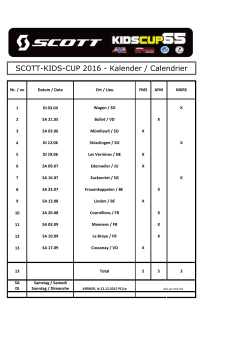 SCOTT-KIDS-CUP 2016 - Kalender / Calendrier