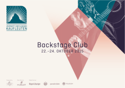 Backstage Club - Zermatt Unplugged Kaufleuten
