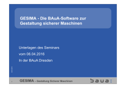 GESIMA - Die BAuA-Software zur Gestaltung sicherer Maschinen
