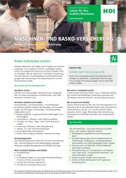 Highlightblatt Maschinen- und Kasko