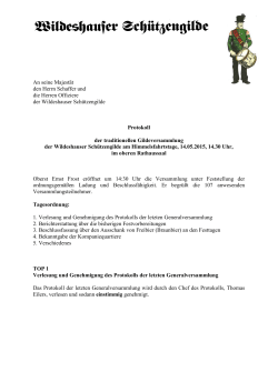 Protokoll der Himmelfahrtsversammlung 14.05.2015