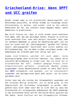 Griechenland-Krise: Wenn OPPT und UCC greifen