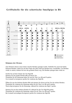 Infoblatt/Grifftabelle