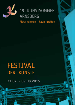 FESTIVAL DER K&Uuml;NSTE - Platz nehmen-Raum greifen