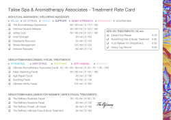 Talise Spa & Aromatherapy Associates - Treatment Rate