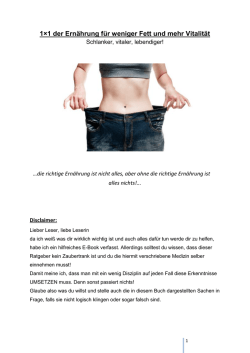 1×1 der Ernährung für weniger Fett und mehr Vitalität