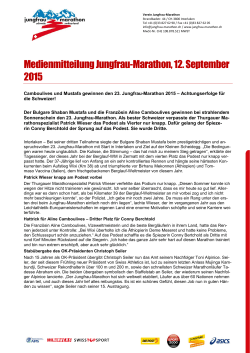 Medienmitteilung Jungfrau-Marathon, 12. September 2015