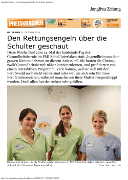 Jungfrau Zeitung - Den Rettungsengeln über die